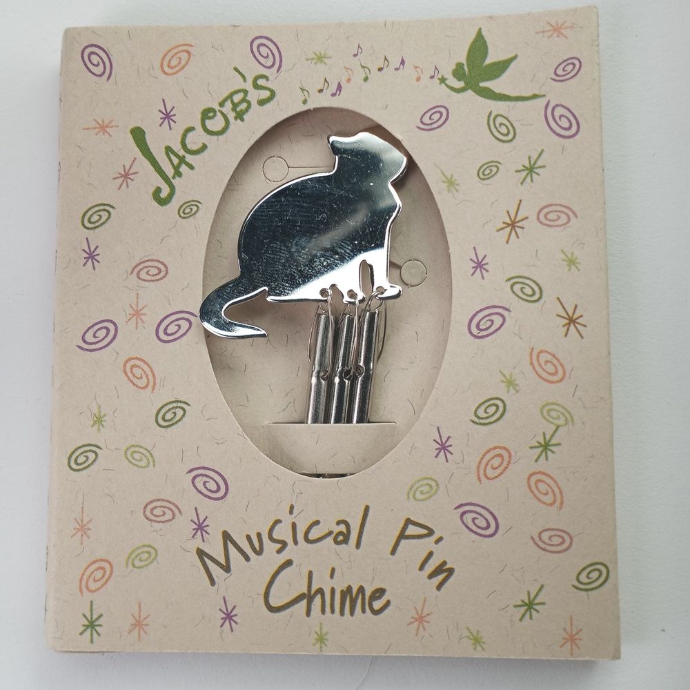 Jacob Silver Cat Musical Pin Chime